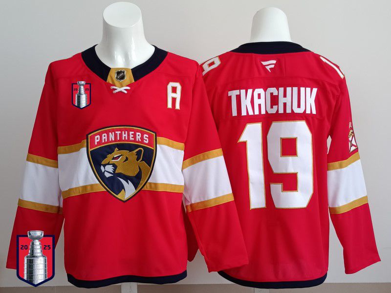 Men 2025 Florida Panthers #19 Tkachuk Red Fanatics Home Premium NHL Jersey style 7->florida panthers->NHL Jersey
